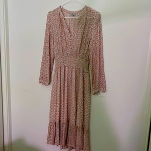 Boho cute 3/4 length sleeve midi dress